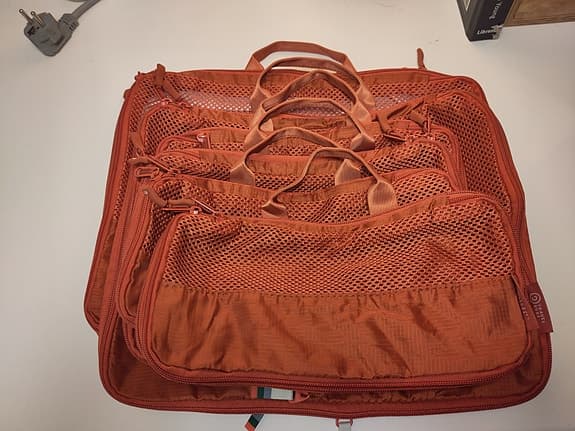 Travel Dude packkuber sets 2x grön och orange