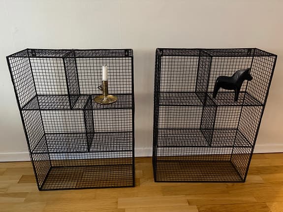 2 st svarta trådhyllor från Jotex 70*50*20 cm