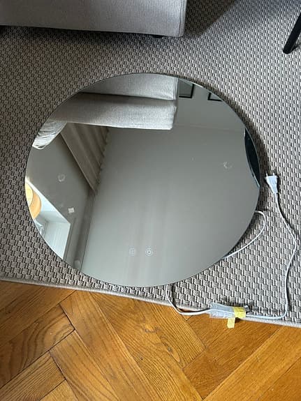 Badrumsspegel rund 600 mm med belysning och imfri-funktion