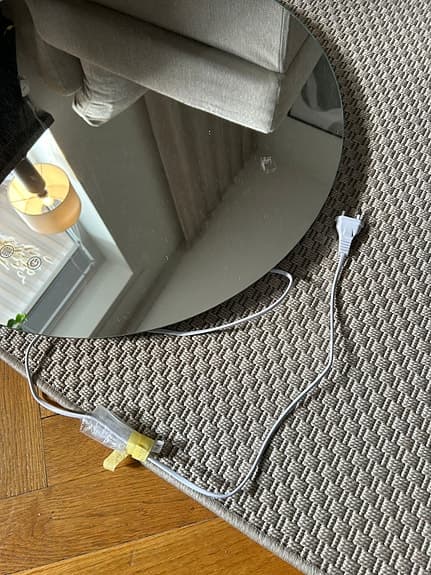 Badrumsspegel rund 600 mm med belysning och imfri-funktion