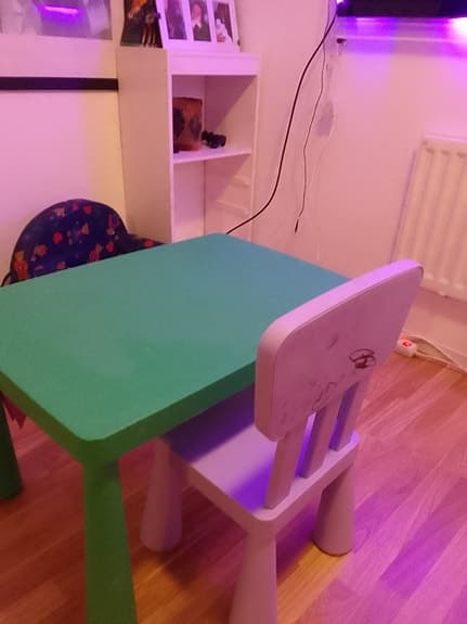 barn stol + didactic låda