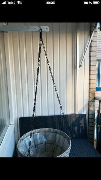 IKEA hängkrukor grå korgmodell med kedja