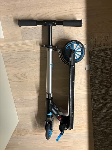 Oxelo sparkcykel hopfällbar aluminium svart blå