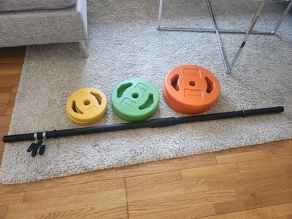 Skivstång med vikter