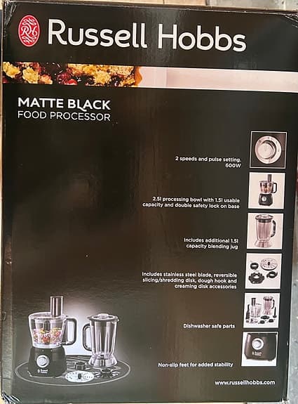 Russell Hobbs Matte Black matberedare med mixer svart