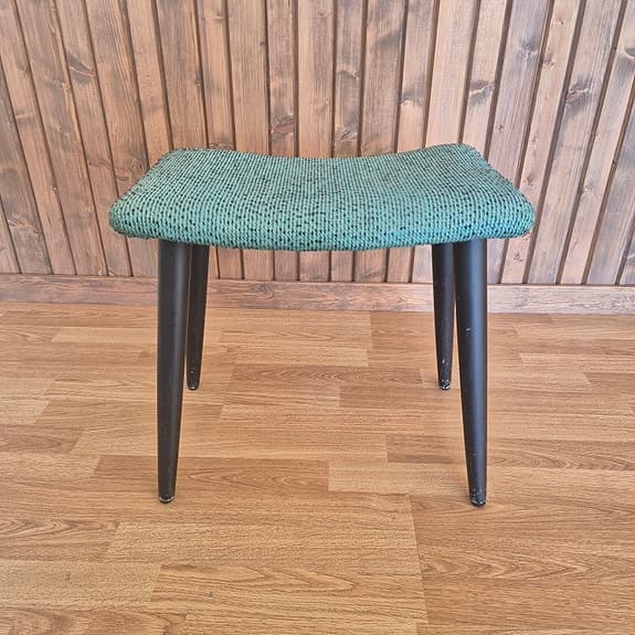 1 retro pall med turkost tyg, 1900-tal, 45*31 cm