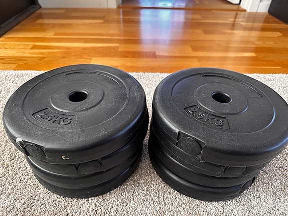 Abilica hantelset viktskivor och hantelstänger svart