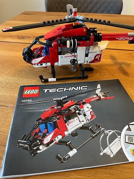 LEGO Technic helikopter röd vit