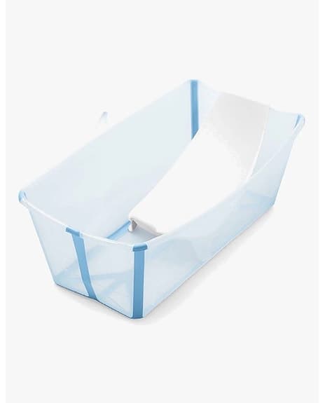 Stokke Flexi Bath babybadkar hopfällbart blå plast