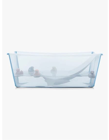 Stokke Flexi Bath babybadkar hopfällbart blå plast