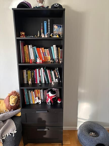 IKEA BRIMNES Bokhylla, svart, 60x190 cm