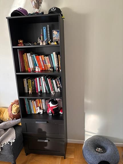 IKEA BRIMNES Bokhylla, svart, 60x190 cm