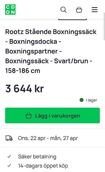 Rootz Stående Boxningssäck