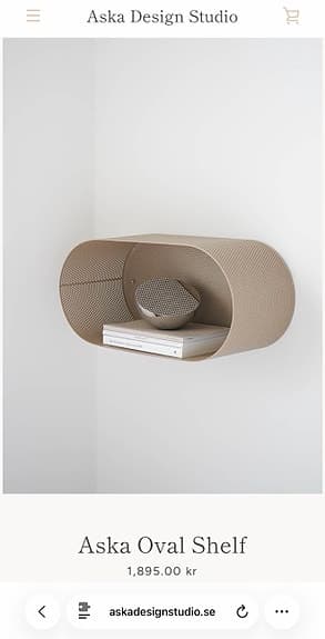 Hylla Vägghylla Aska Design Studio - Oval Shelf - Beige / Sand