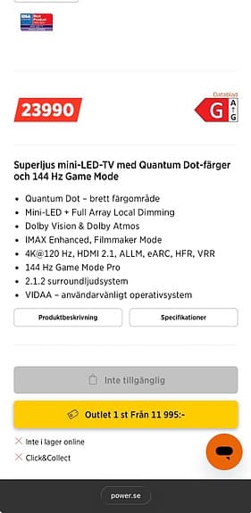 Hisense 65” 4K UHD Mini-LED TV 65U8KQ
