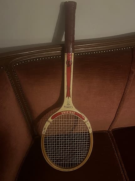 Spalding Tournament King tennisracket trä röd/vit