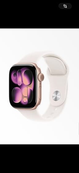 Apple Watch Series 11 CEL smartklocka 42 mm rosa guld med ljus silikonrem