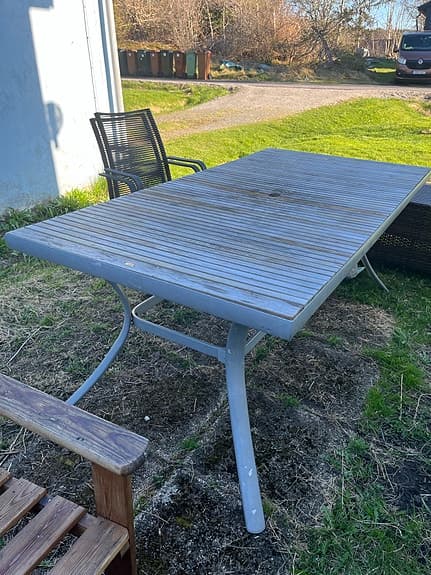 Trädgårdsbord rektangulärt metall och trä