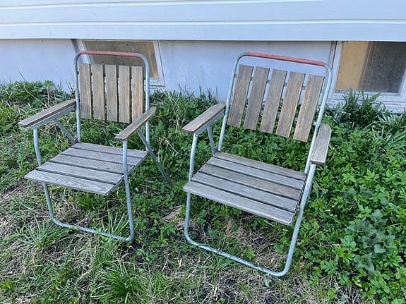 Trädgårdsstolar trä och metall