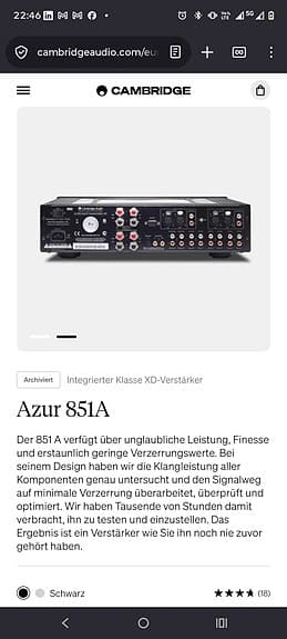 Cambridge Audio High End Förstärkare Azur 851A