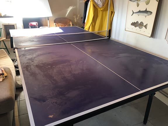 Bordtennisbord hopfällbart på hjul