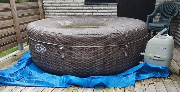 bubbelpool upp till 40 graders varmvatten temperatur