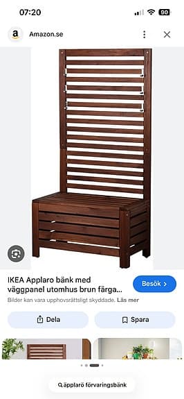 Äpplarö bänk med väggpanel