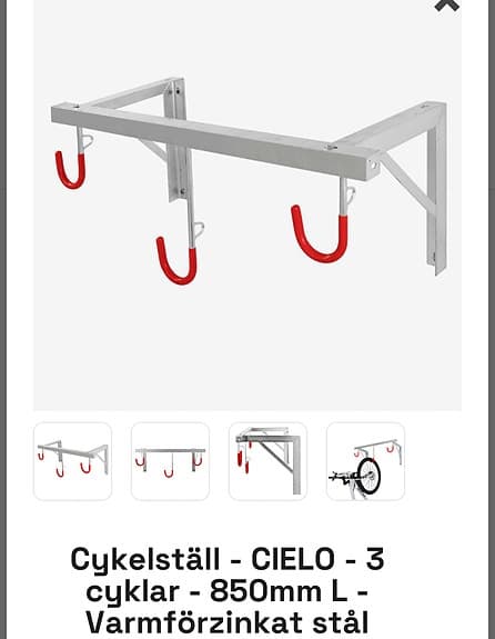 Cykelställ tak- eller väggmonterat CIELO