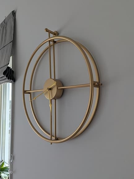 Väggklocka rund metall guld 52cm