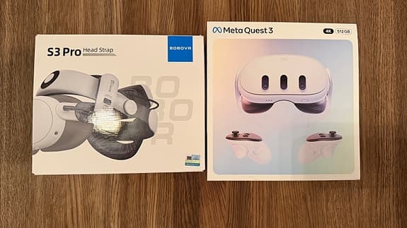 Meta Quest 3 VR‑headset 4k med bobovr s3 pro headstrap