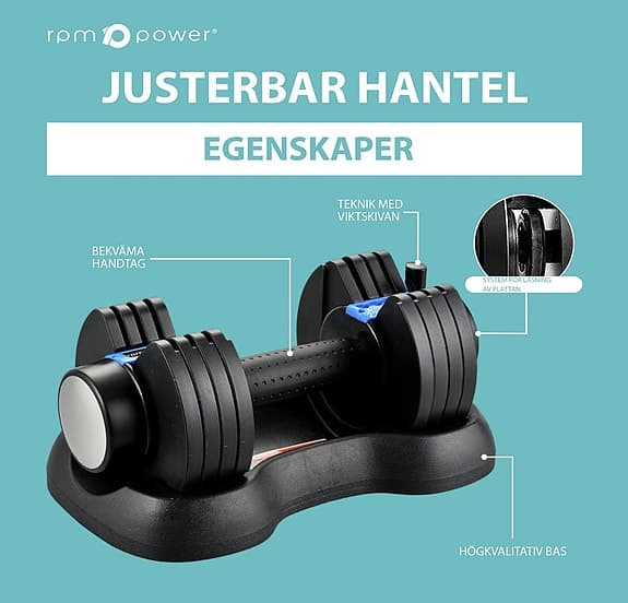 Träningsvikter för hemmabruk – 1 hantel, 11 kg/st. Ny i kartong från RPM Power.