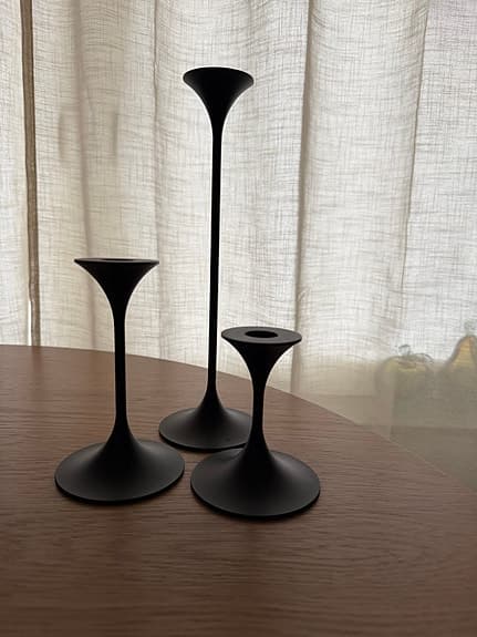 Design - Tre st svarta ljusstakar från danska Karakter i modellen Jazz