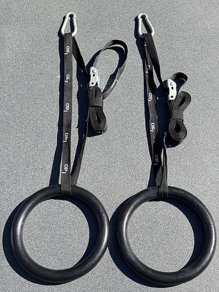 Gymnastikringar träningsringar med remmar svart