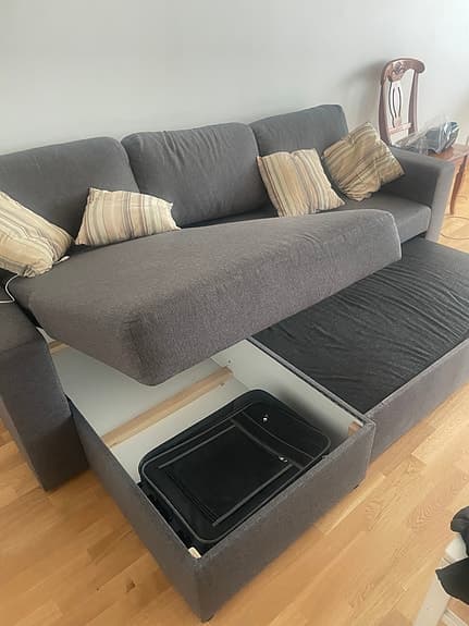 Fin bäddsoffa med chaiselong
