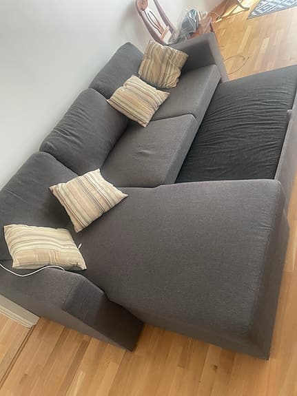 Fin bäddsoffa med chaiselong