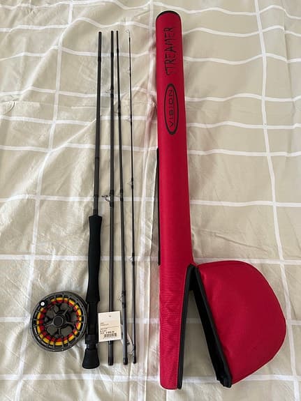 Vision Streamer outfit 9,3ft #7 combo. Flugspö fluglina flugrulle