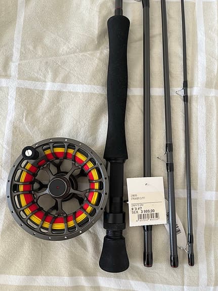 Vision Streamer outfit 9,3ft #7 combo. Flugspö fluglina flugrulle