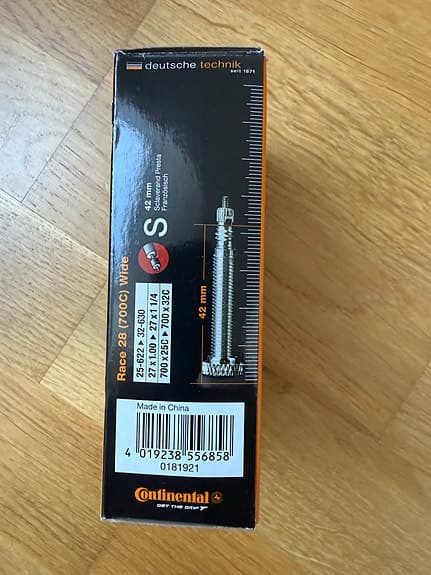Continental ContiTube Race 28 700C Wide cykelslang 42 mm Presta-ventil