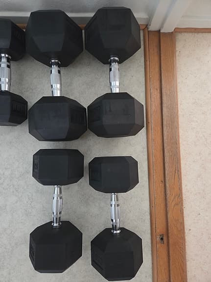 Hexagonhantlar 25 kg par och 15 kg par