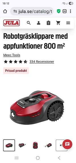 Meec Tools robotgräsklippare 800 m² röd/svart