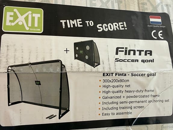 EXIT Finta fotbollsmål av stål 300x200cm - svart