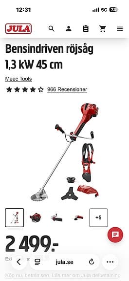 Meec Tools röjsåg/trimmer röd