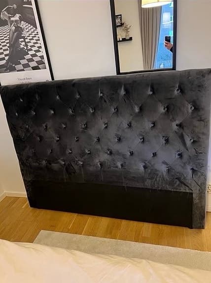 Jotex sänggavel sammet mörkgrå