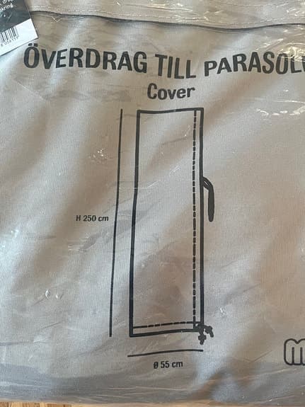 Nytt Mio överdrag till parasoll beige-grått 250cm 55cm