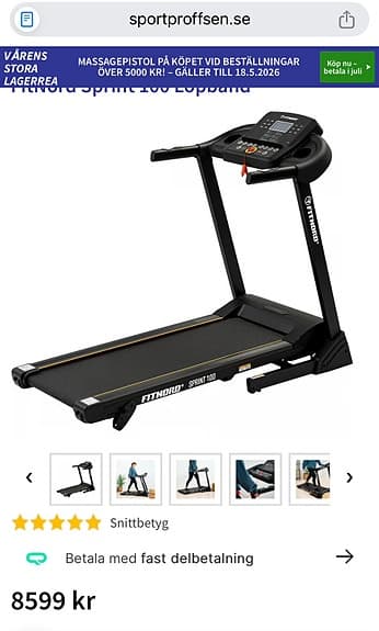 FitNord Sprint 100 löpband svart