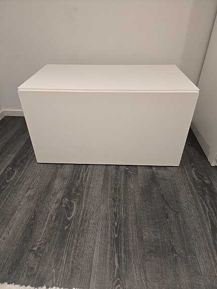 Förvaringsbänk IKEA, Småstad, vit leksaksförvaring / förvaringsbänk