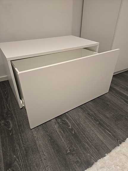 Förvaringsbänk IKEA, Småstad, vit leksaksförvaring / förvaringsbänk