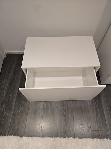 Förvaringsbänk IKEA, Småstad, vit leksaksförvaring / förvaringsbänk