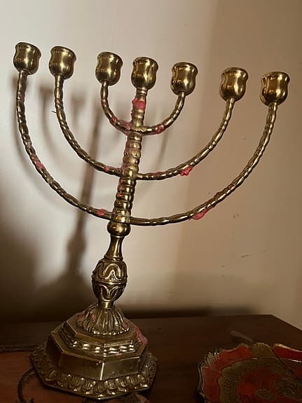 Mässingsljusstake sjuarmad