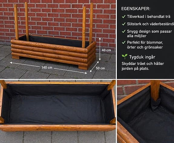 🌿 Elegant odlingslåda i trä (Raised Garden Bed) 🌿